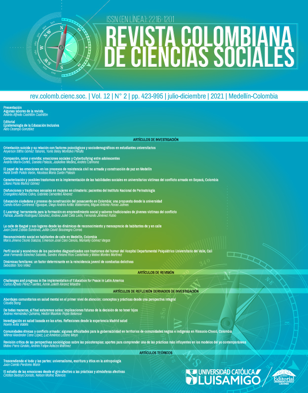 Revista Colombiana de Ciencias Sociales Vol. 12 No. 2 julio - diciembre de 2021